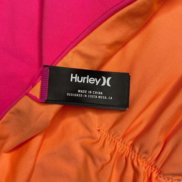 HURLEY Pink & Orange Reversible Bandeau Bikini Top | Size: S - Picture 4 of 7